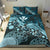 Polynesian Duvet Cover Set - Hawaii Bedding Set Blue Turtle Hibiscus - Polynesian Pride