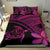 Hawaiian Turtle Kakau Plumeria Polynesian Bedding Set Pink - Polynesian Pride