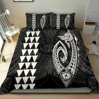 Hawaiian Kakau Fish Hook Polynesian Bedding Set - White - Polynesian Pride
