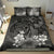 Hawaiian Map Hibiscus Plumeria Kanaka Bouquet Turtle Polynesian Bedding Set - Gray - Polynesian Pride