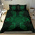 Hawaiian Turtles Tribal Mask Polynesian Bedding Set Green - Polynesian Pride