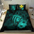 Hawaiian Map Hibiscus Kanaka Polynesian Bedding Set - Harold Turtle - Turquoise - Polynesian Pride