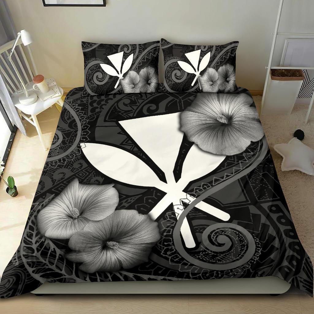 Polynesian Hawaii Duvet Cover Set - Hibiscus Black Black - Polynesian Pride