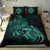 Hawaiian Map Turtle Hibiscus Divise Turquoise Polynesian Bedding Set - Polynesian Pride