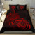 Hawaiian Map Turtle Hibiscus Divise Red Polynesian Bedding Set - Polynesian Pride