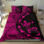 Hawaiian Map Gecko Tattoo Kakau Polynesian Bedding Set Pink - Polynesian Pride