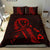 Hawaiian Map Heart Ribbon Cancer Hibiscus Polynesian Bedding Set - Red - Polynesian Pride