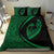 Hawaiian Surfing Waves Fish Hook Polynesian Bedding Set - Circle Style Green - Polynesian Pride