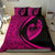 Hawaiian Surfing Waves Fish Hook Polynesian Bedding Set - Circle Style Pink - Polynesian Pride