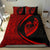 Hawaiian Surfing Waves Fish Hook Polynesian Bedding Set - Circle Style Red - Polynesian Pride