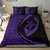 Hawaiian Turtle Fish Hook Hibiscus Polynesian Bedding Set - Circle Style Purple - Polynesian Pride