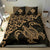 Hawaiian Map Turtle Hibiscus Kanaka Polynesian Bedding Set - Gold - Polynesian Pride