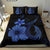 Hawaiian Fish Hook Hibiscus Plumeria Polynesian Bedding Set - Blue - Polynesian Pride