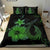 Hawaiian Fish Hook Hibiscus Plumeria Polynesian Bedding Set - Green - Polynesian Pride