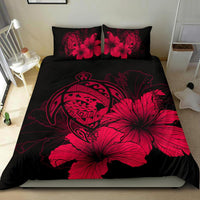 Hawaiian Map Hibiscus Turtle Polynesian Bedding Set - Calico Red - Polynesian Pride