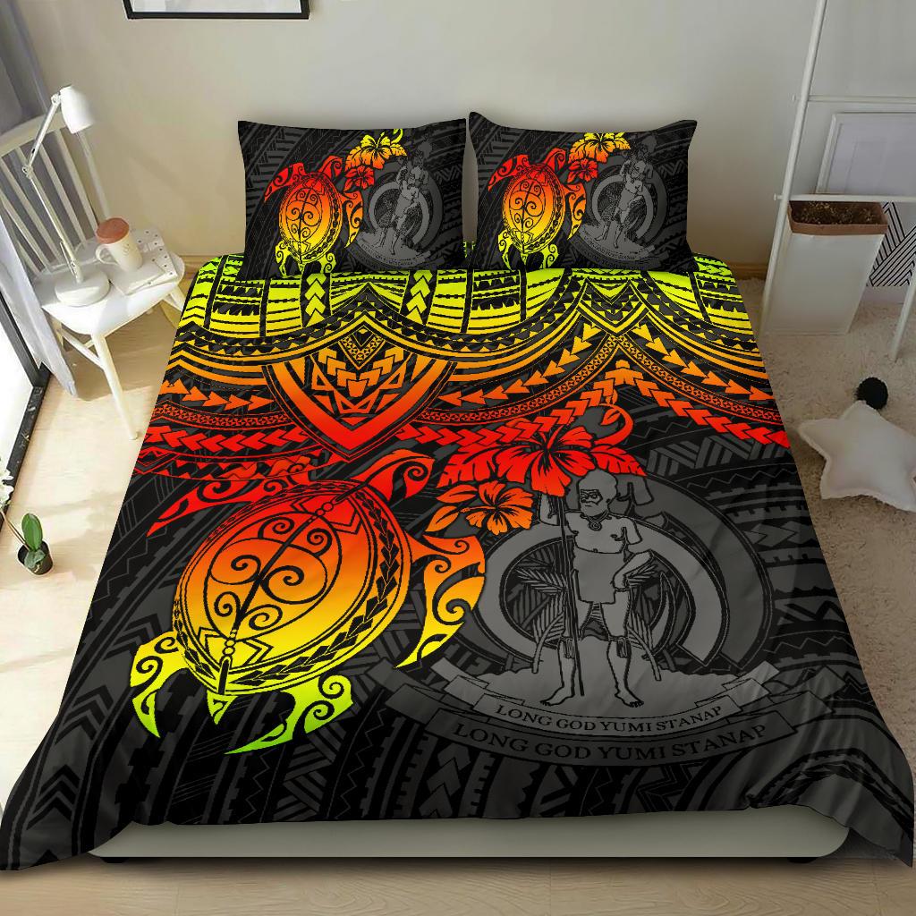 Vanuatu Polynesian Duvet Cover Set - Reggae Turtle - Polynesian Pride