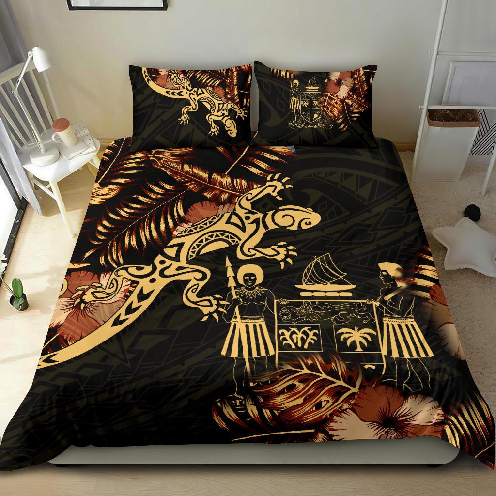 Polynesian Duvet Cover Set - Fiji Duvet Cover Set Lizrad Lucky Black - Polynesian Pride