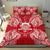 Polynesian Bedding Set - Tuvalu Duvet Cover Set Map Red White - Polynesian Pride