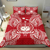Polynesian Bedding Set - Samoa Duvet Cover Set Map Red White - Polynesian Pride