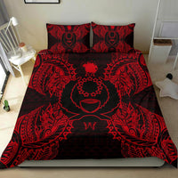 Polynesian Bedding Set - Pohnpei Duvet Cover Set Map Red - Polynesian Pride