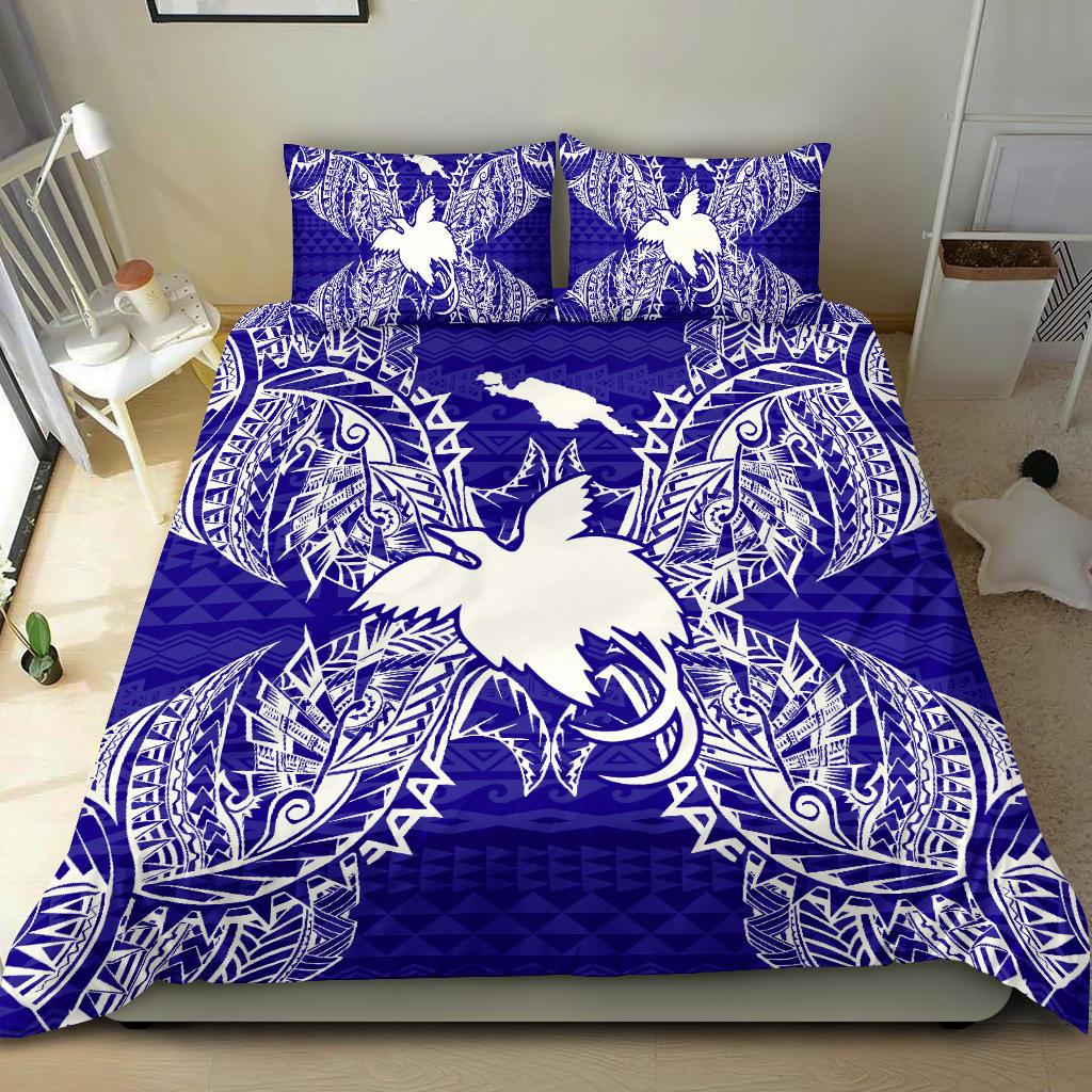 Polynesian Bedding Set - Papua New Guinea Duvet Cover Set Map Blue - Polynesian Pride