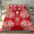 Polynesian Bedding Set - Niue Duvet Cover Set Map Red White - Polynesian Pride