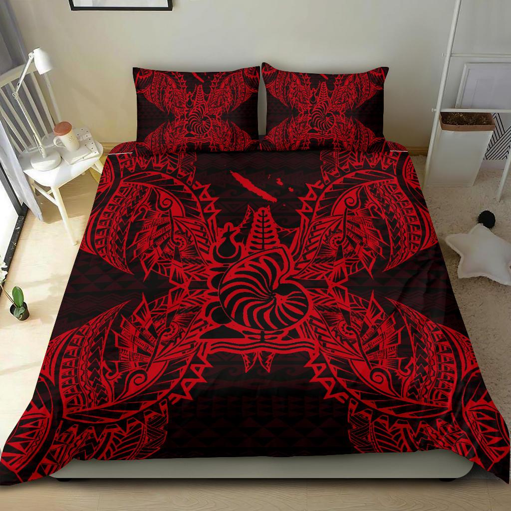 Polynesian Bedding Set - New Caledonia Duvet Cover Set Map Red - Polynesian Pride