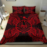 Polynesian Bedding Set - French Polynesia Duvet Cover Set Map Red - Polynesian Pride