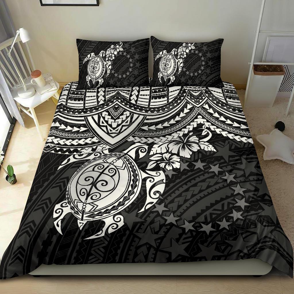 Polynesian Bedding Set - Cook Islands Duvet Cover Set - White Turtle White - Polynesian Pride