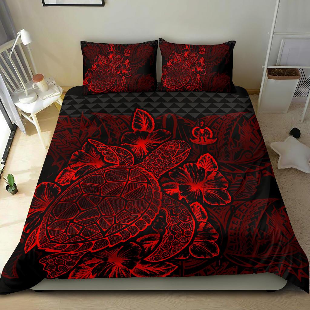 Polynesian Bedding Set - Vanuatu Duvet Cover Set Red Color - Polynesian Pride