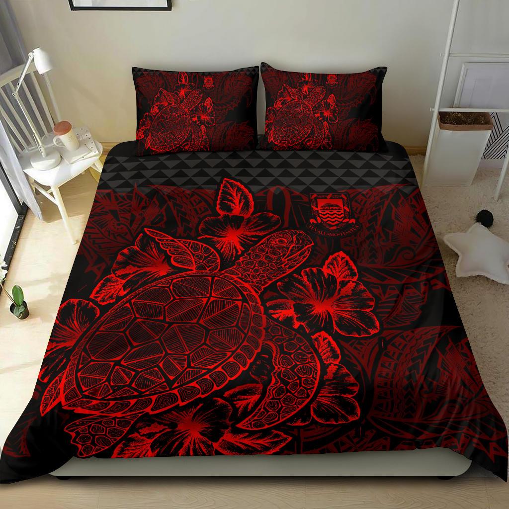 Polynesian Bedding Set - Tuvalu Duvet Cover Set Red Color - Polynesian Pride