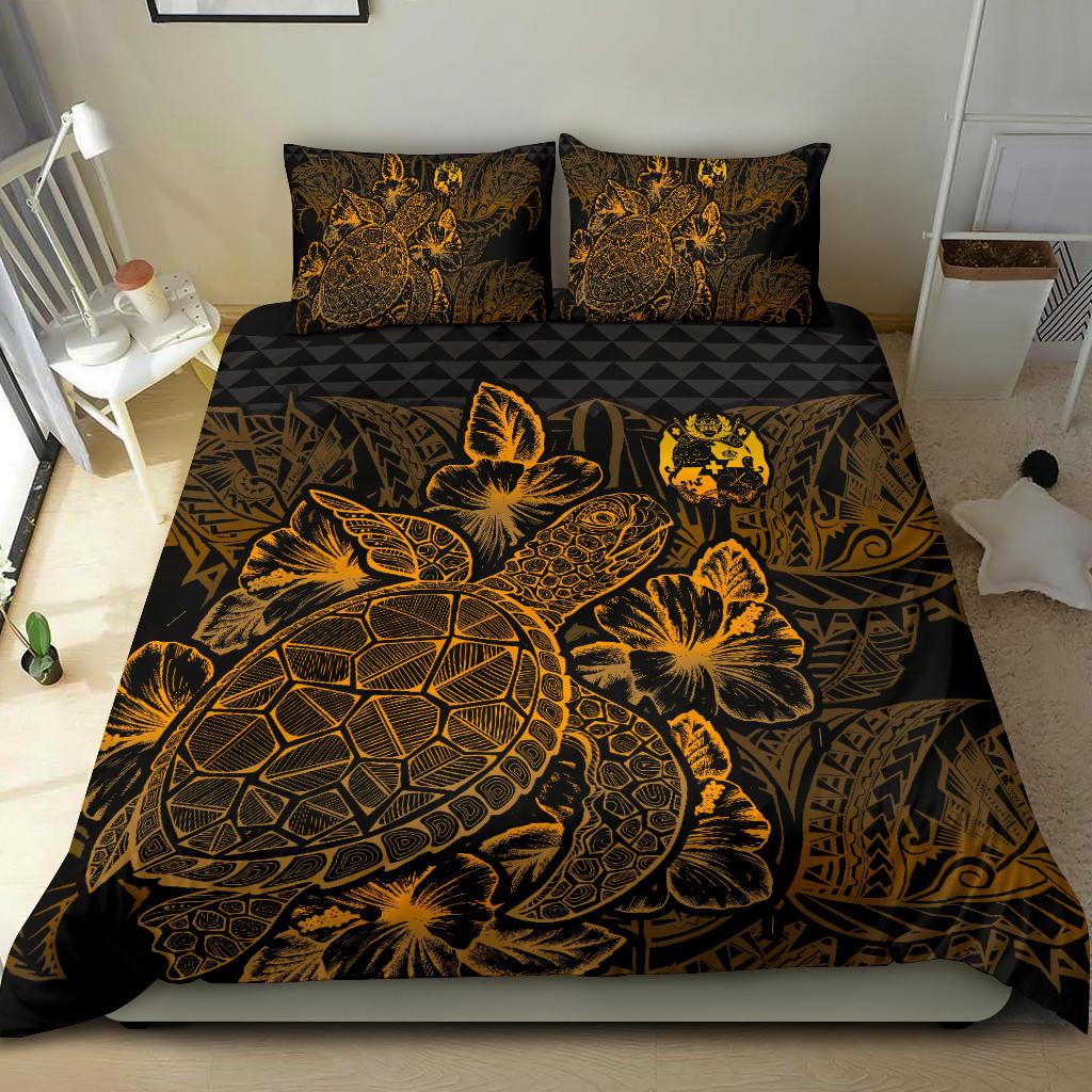 Polynesian Bedding Set - Tonga Duvet Cover Set Gold Color - Polynesian Pride