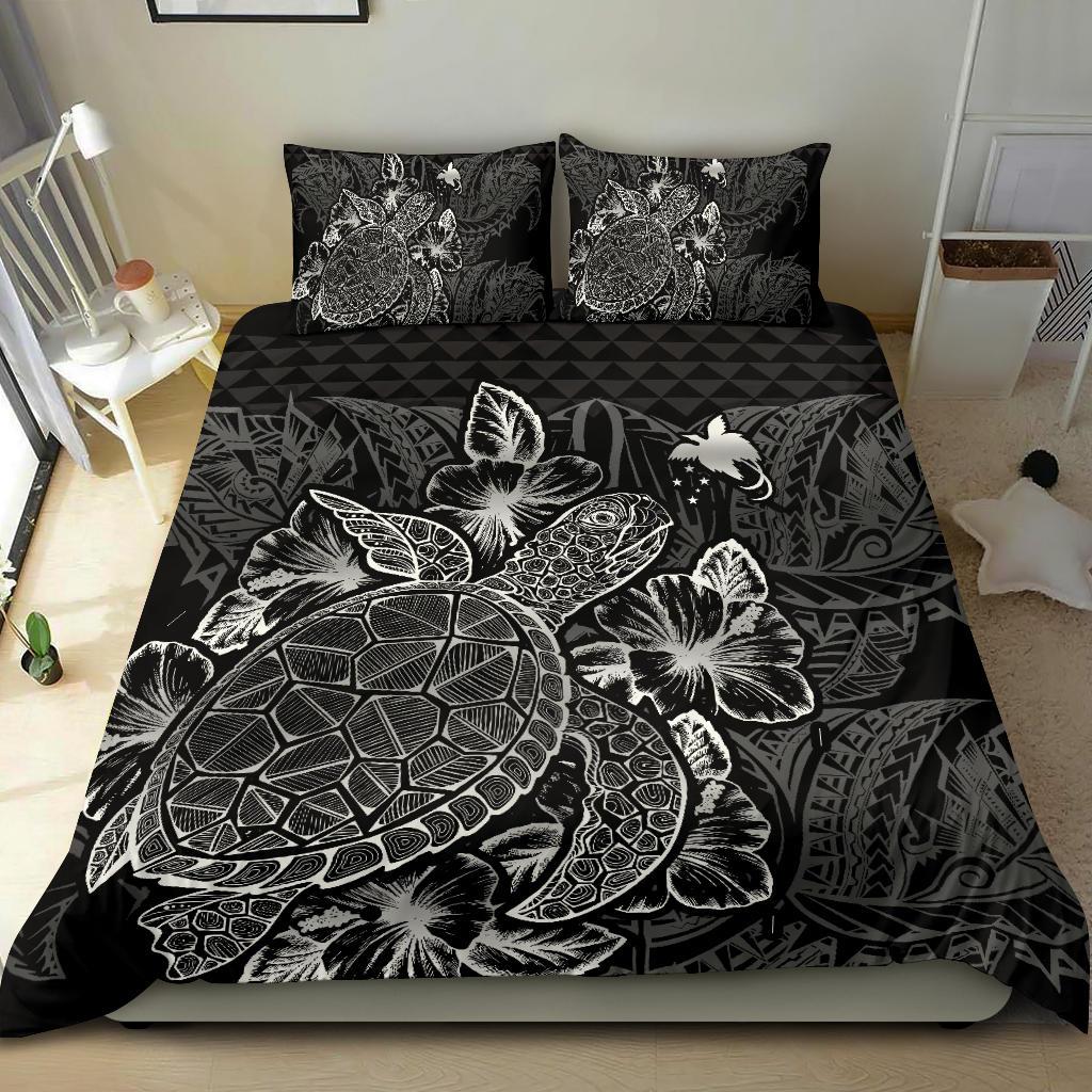 Polynesian Bedding Set - Papua New Guinea Duvet Cover Set Black Color - Polynesian Pride