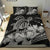 Hawaiian Map Hibiscus Turtle Polynesian Bedding Set Gray - Polynesian Pride