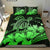 Hawaiian Map Hibiscus Turtle Polynesian Bedding Set Green - Polynesian Pride