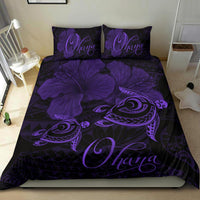 Hawaii Turtle Ohana Hibiscus Poly Bedding Set - Purple - Polynesian Pride