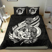 Polynesian Bedding Set - Vanuatu Duvet Cover Set Father And Son Black - Polynesian Pride
