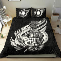 Polynesian Bedding Set - Nauru Duvet Cover Set Father And Son Black - Polynesian Pride