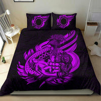 Polynesian Bedding Set - Cook islands Duvet Cover Set Father And Son Purple - Polynesian Pride