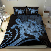 Hawaii Bedding Set - Hawaii Turtle Hibiscus Polynesian Vintage Bedding Set - Pastel Blue - Polynesian Pride