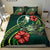 Polynesian Bedding Set - Yap Micronesia Duvet Cover Set Green Turtle Hibiscus - Polynesian Pride