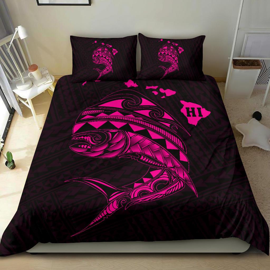 Hawaii Polynesian Mahi - Mahi Common Dolphinfish Bedding Set - Pink - Polynesian Pride