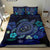 Hawaiian Bedding Set - Blue Ocean Honu And Flowers - Polynesian Pride