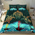 Personalized - Hawaii Map Turtle Hibiscus Polynesian Luxury Bedding Set - Honu Ohana - Polynesian Pride