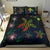 Hawaii Map Turtle Plumeria Galaxy Dark Blue - Bedding Set AH - Polynesian Pride