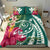 Hawaii Polynesian Turtle Tropical Hibiscus Plumeria Bedding Set - Turquoise - Polynesian Pride