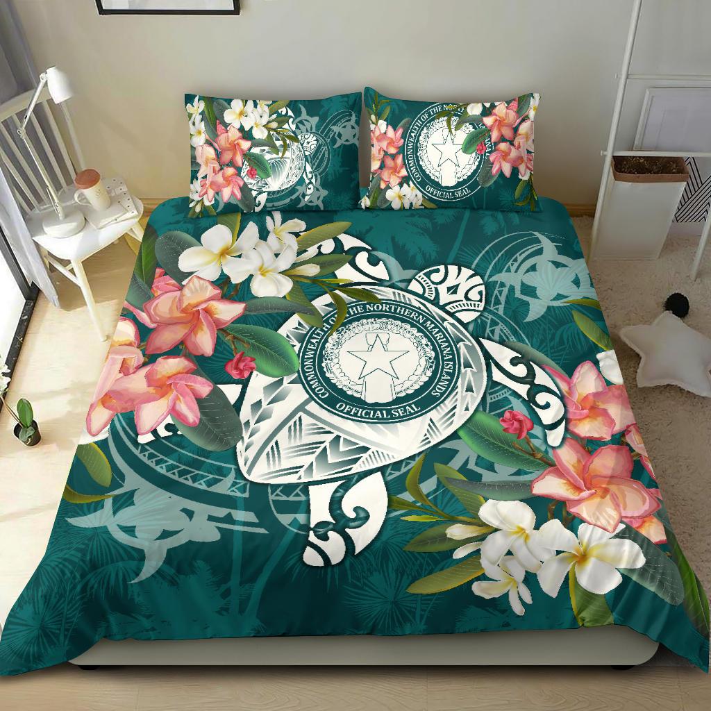 CNMI Polynesian Bedding Set - Turtle with Plumeria Black - Polynesian Pride