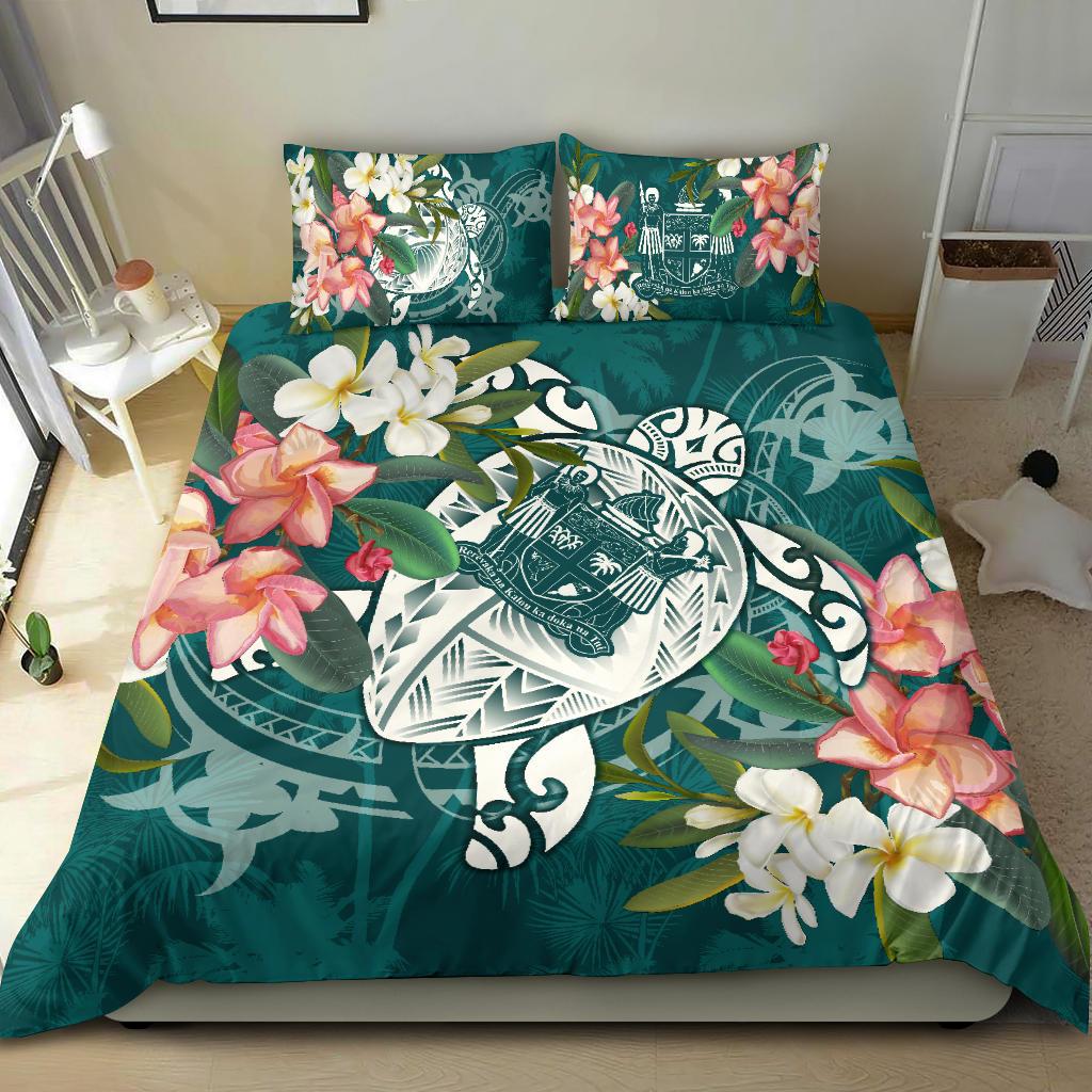 Fiji Polynesian Bedding Set - Turtle with Plumeria Black - Polynesian Pride