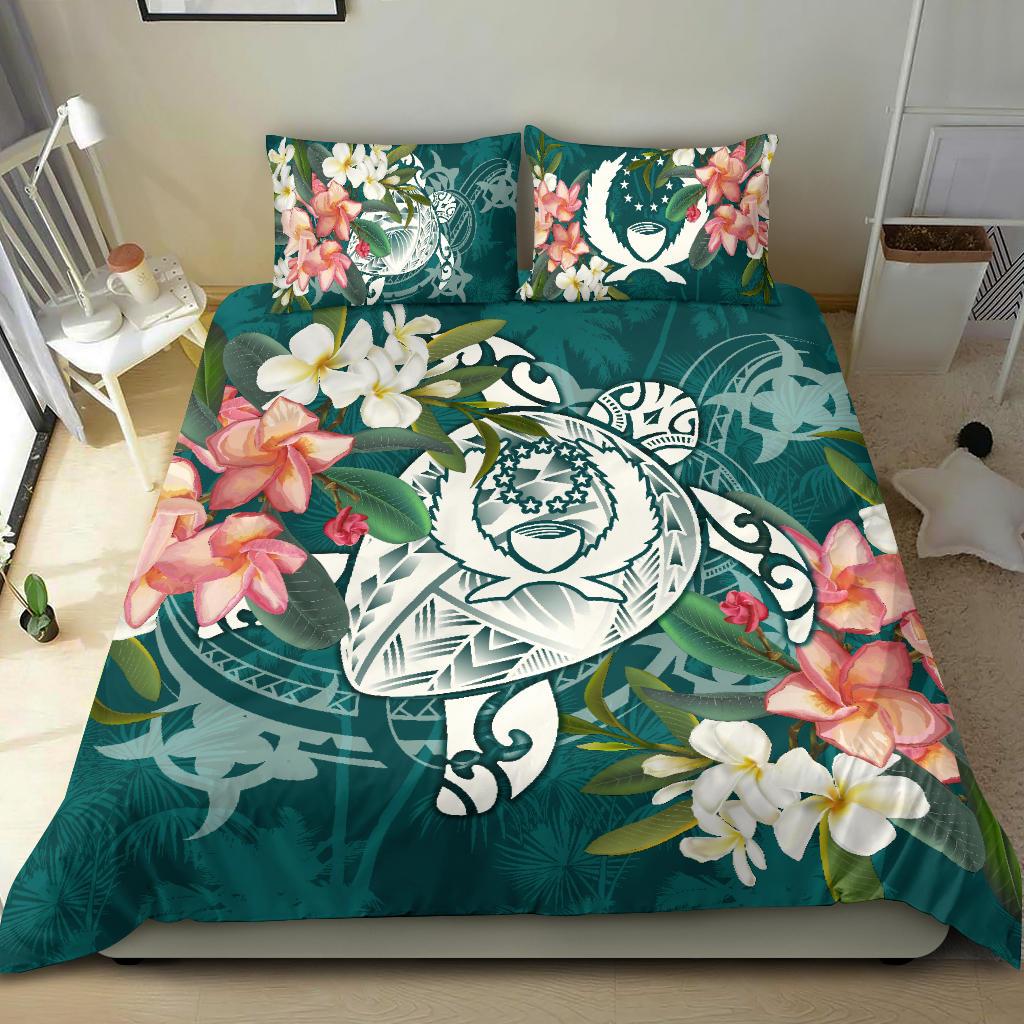 Pohnpei Polynesian Bedding Set - Turtle with Plumeria Black - Polynesian Pride