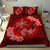 Hawaii Yin Yang Turtle Shark Hibiscus Plumeria Bedding Set - Red - Polynesian Pride